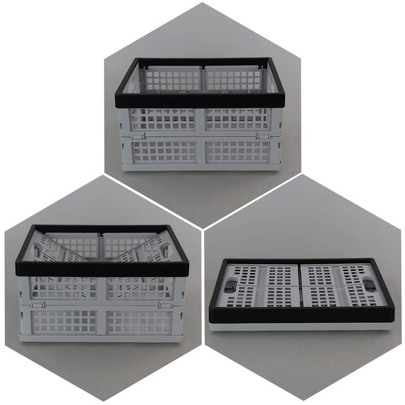 Eagrye 4-Pack 15 L Plastic Collapsible Storage Crates, Folding Crates, Plastic Stackable Storage Crates - Image 4